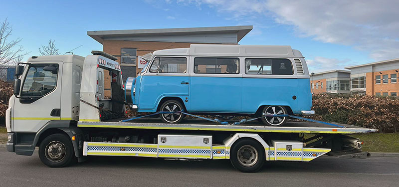 VW towed near Lewes, Sussex